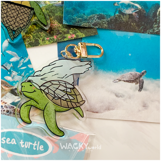 Sea Turtle with Veil｜Keychain |