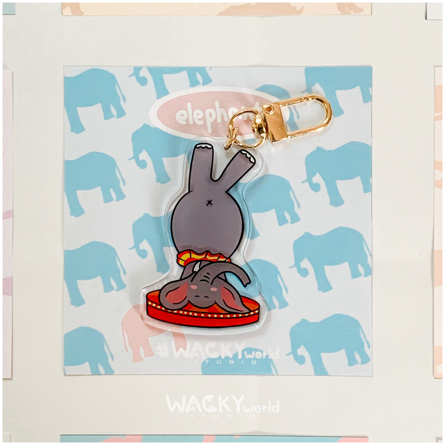 Handstand Elephant｜Keychain |