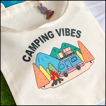 Camping Vibes Canvas Tote Bags