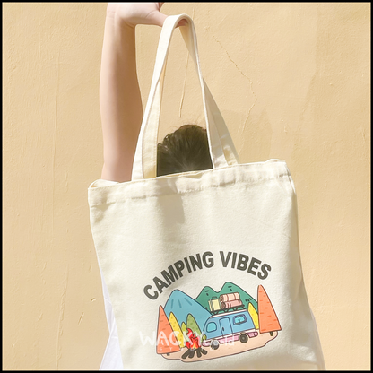 Camping Vibes Canvas Tote Bags