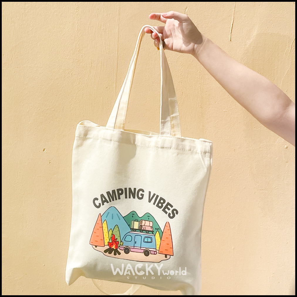 Camping Vibes Canvas Tote Bags