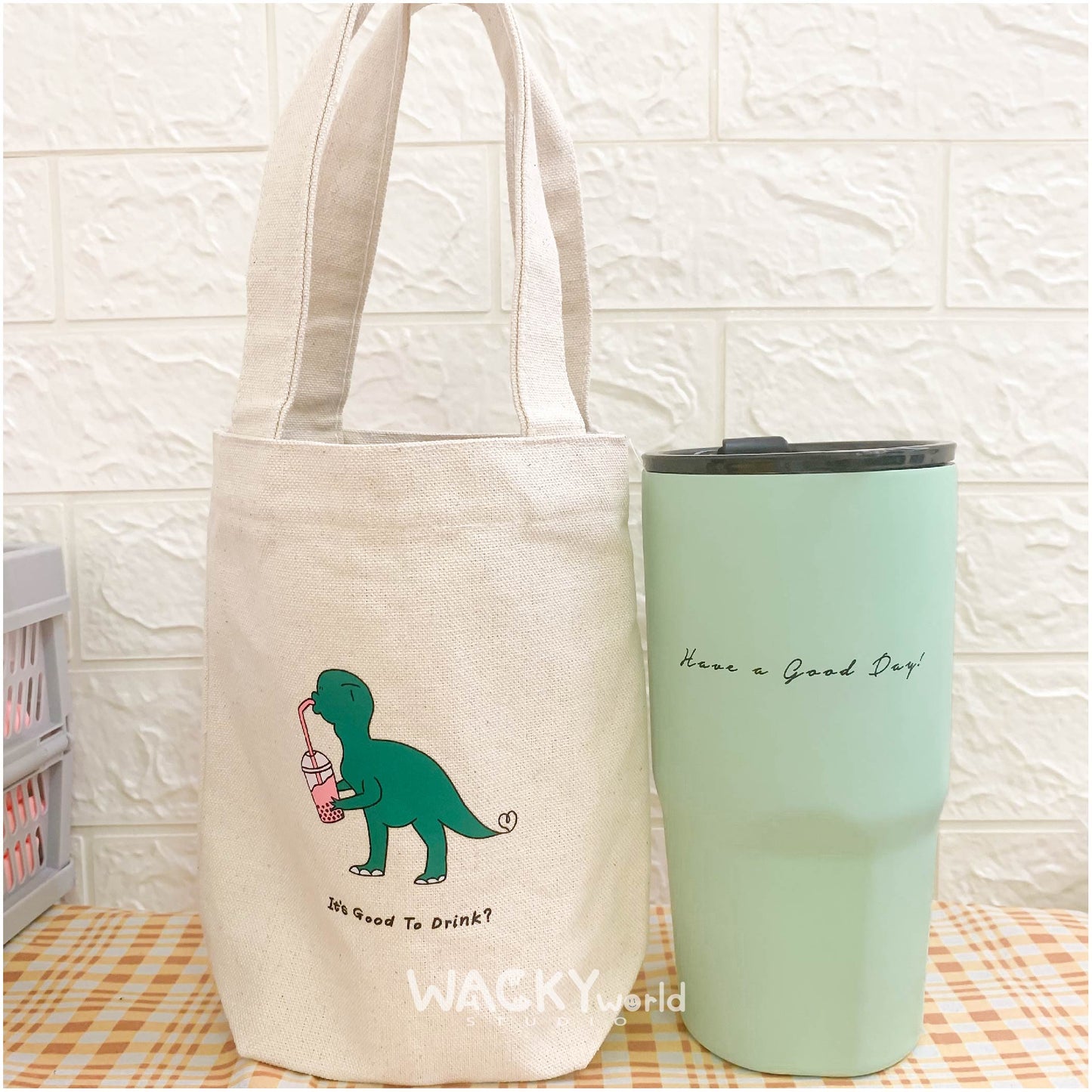 It's Good To Drink?｜Dinosaur Canvas bag |